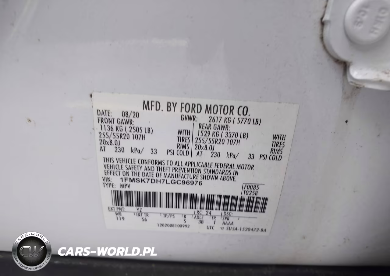 2020 Ford Explorer Xlt VIN:1FMSK7DH7LGC96976 - 9