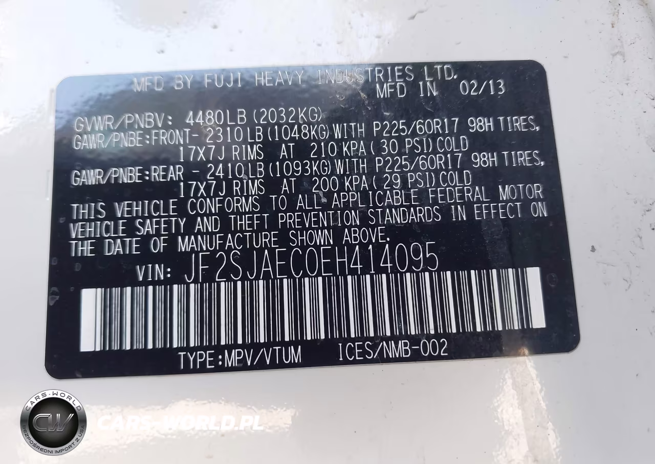 2014 Subaru Forester 2.5I Premium VIN:JF2SJAEC0EH414095 - 9