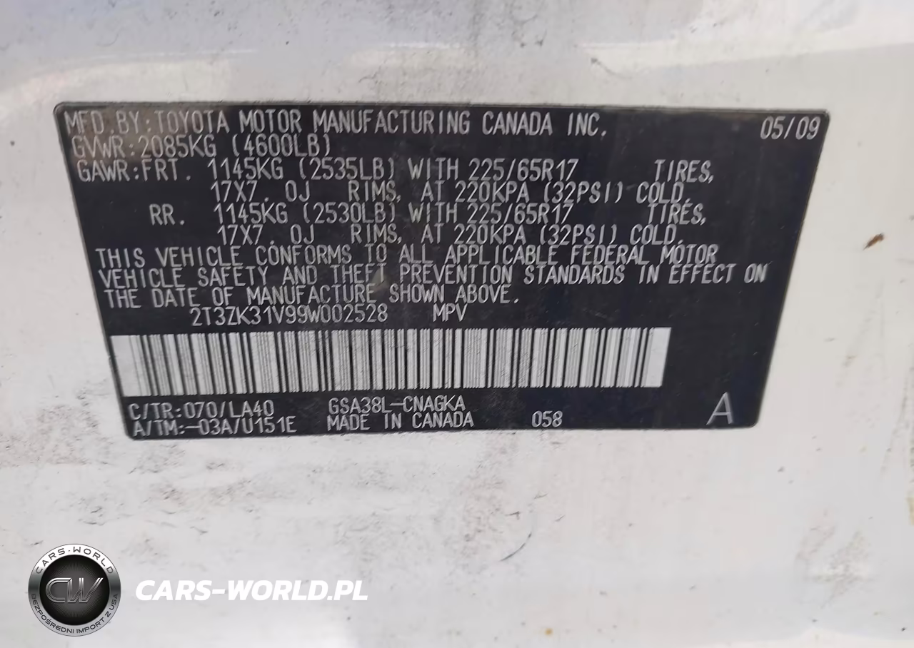 2009 Toyota Rav4 Limited V6 VIN:2T3ZK31V99W002528 - 9