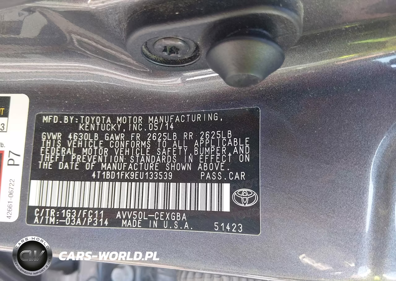 2014 Toyota Camry Hybrid Xle VIN:4T1BD1FK9EU133539 - 9