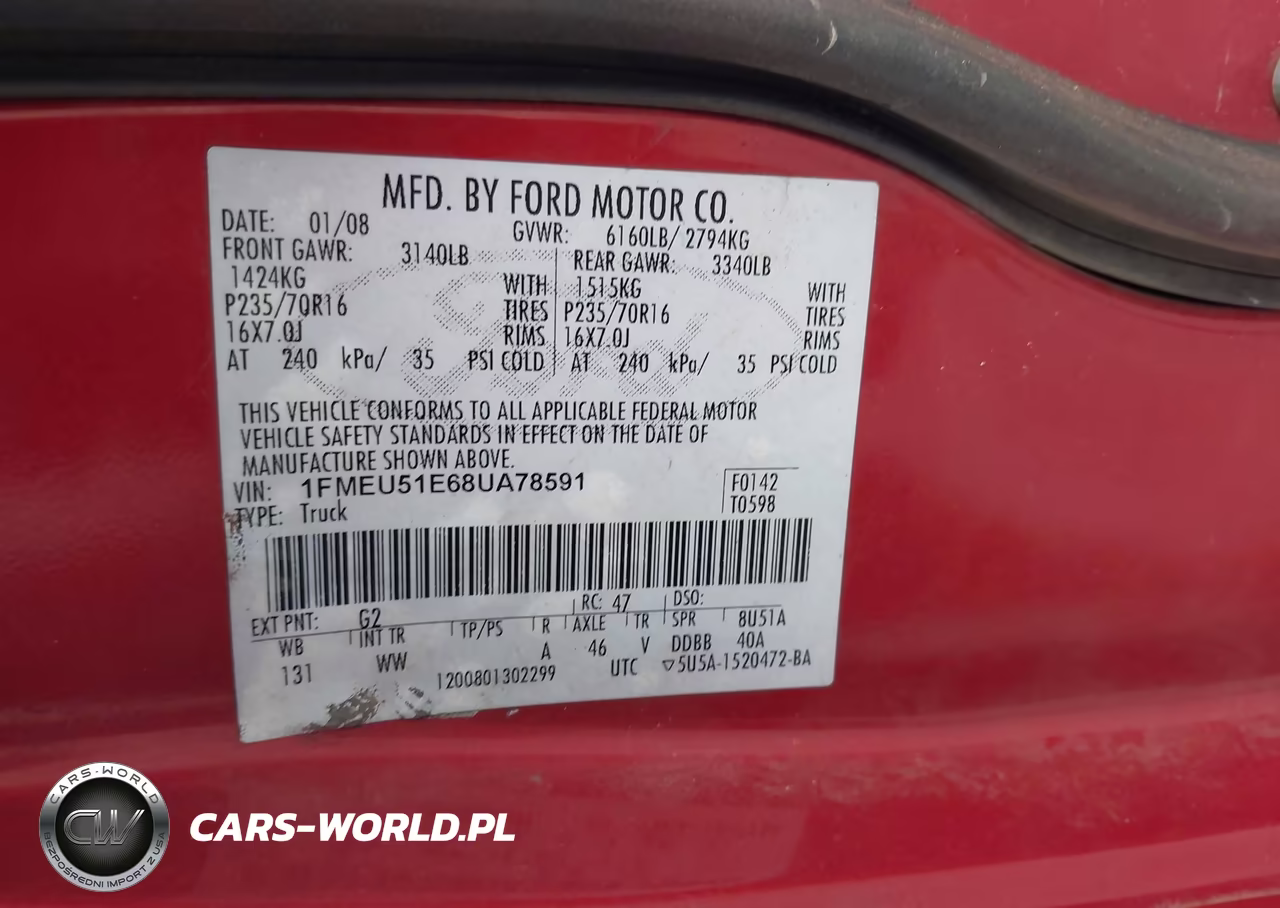 2008 Ford Explorer Sport Trac Xlt VIN:1FMEU51E68UA78591 - 9