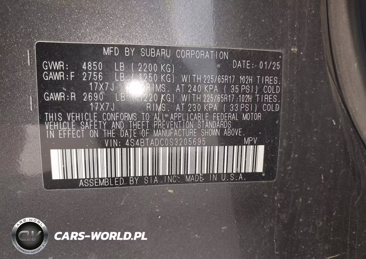 2025 Subaru Outback Premium VIN:4S4BTADC0S3205695 - 9