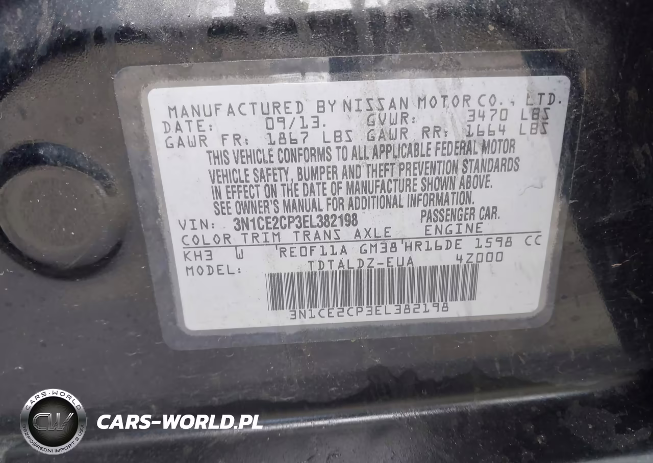 2014 Nissan Versa Note Sv VIN:3N1CE2CP3EL382198 - 9