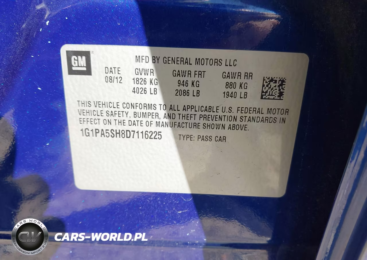 2013 Chevrolet Cruze Ls Auto VIN:1G1PA5SH8D7116225 - 9