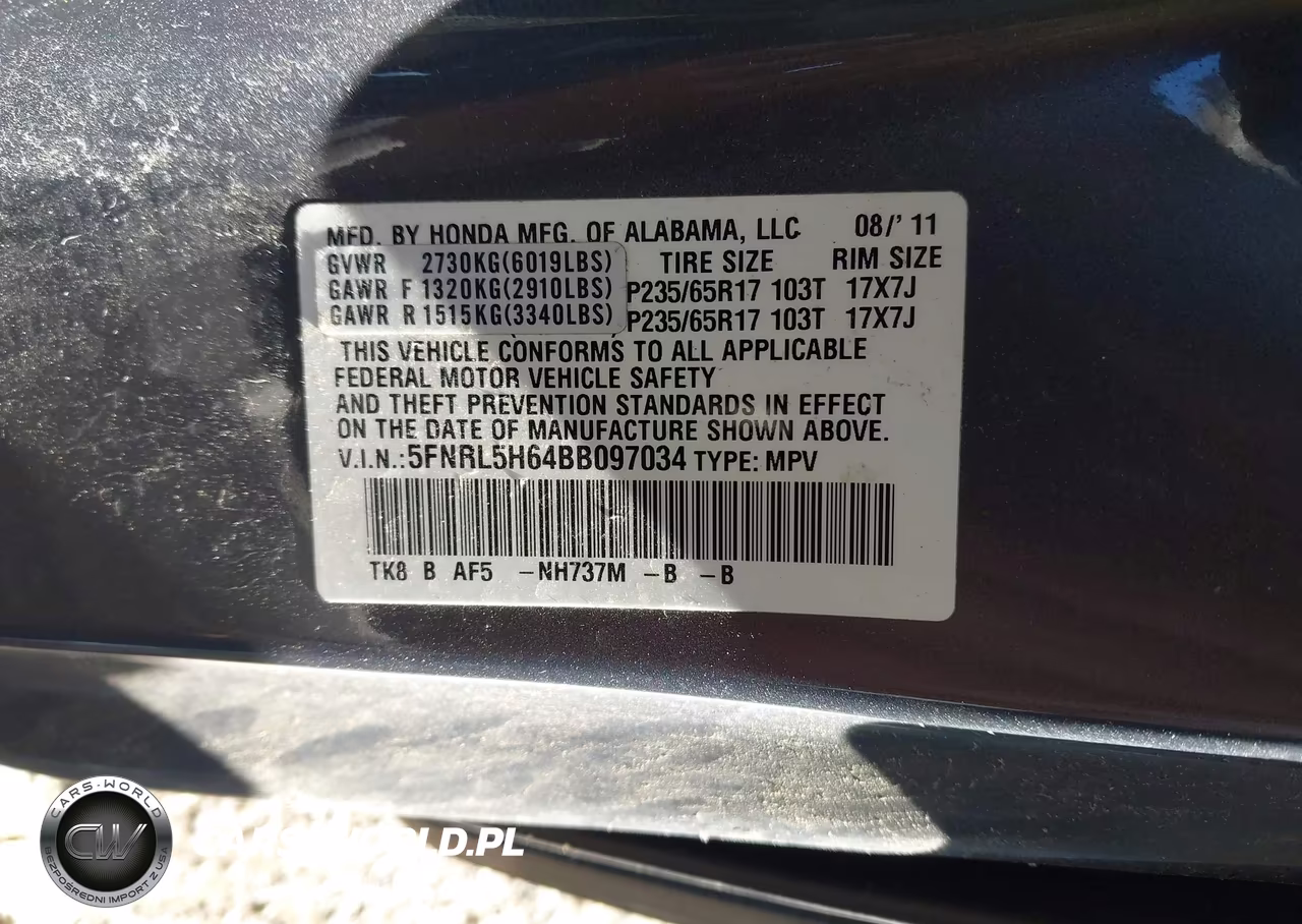 2011 Honda Odyssey Ex-L VIN:5FNRL5H64BB097034 - 9