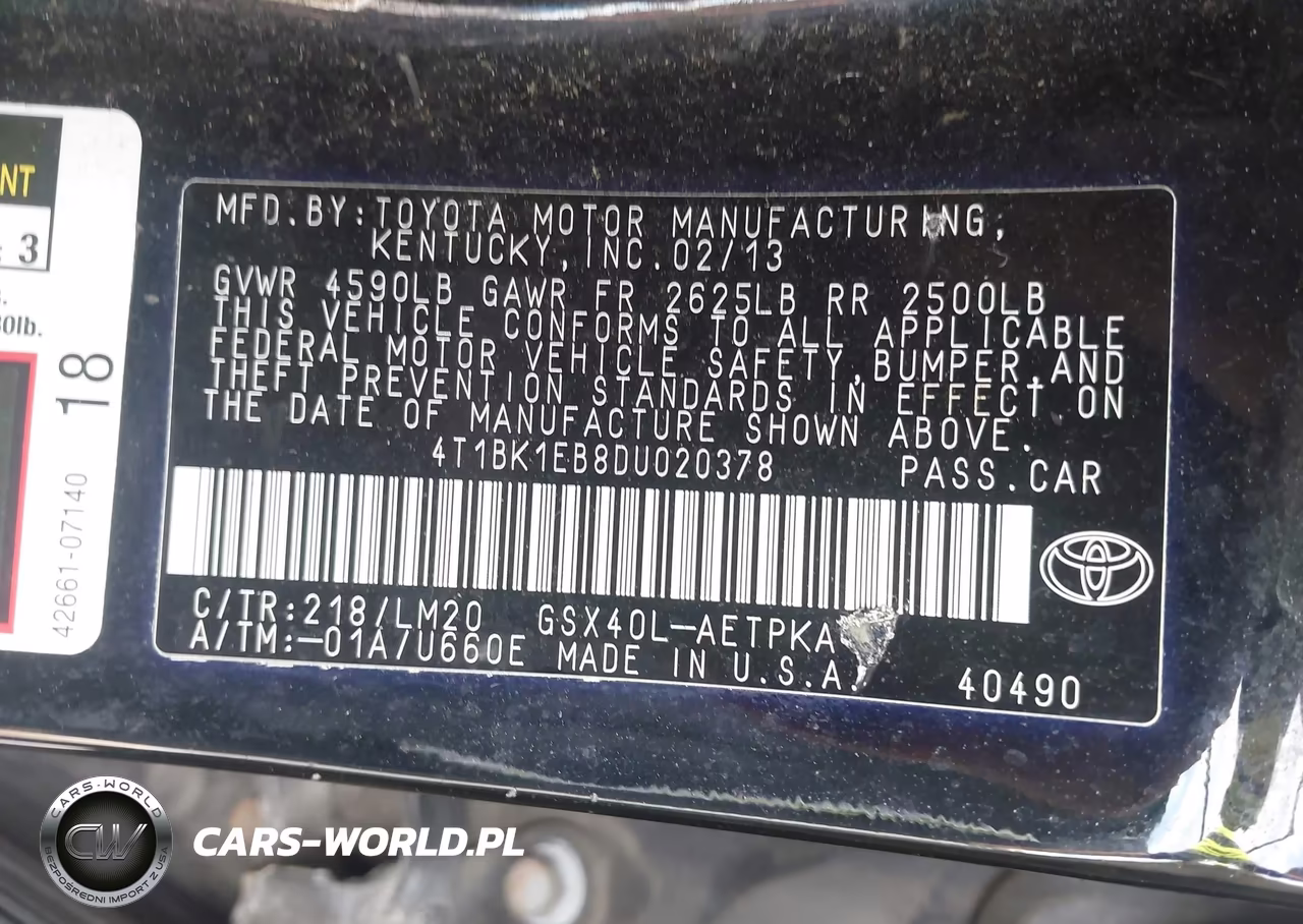 2013 Toyota Avalon Limited VIN:4T1BK1EB8DU020378 - 9