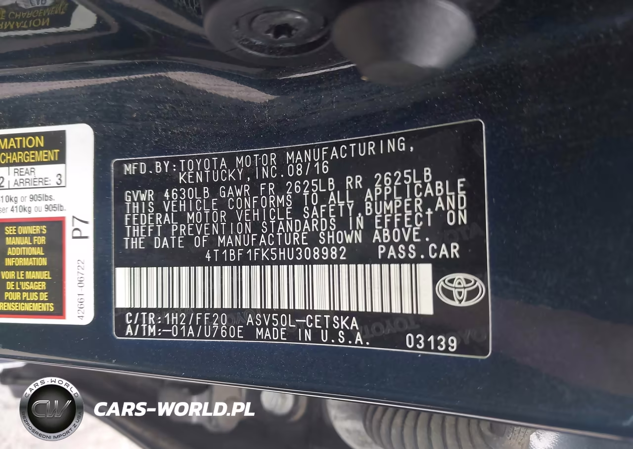 2017 Toyota Camry Se VIN:4T1BF1FK5HU308982 - 9