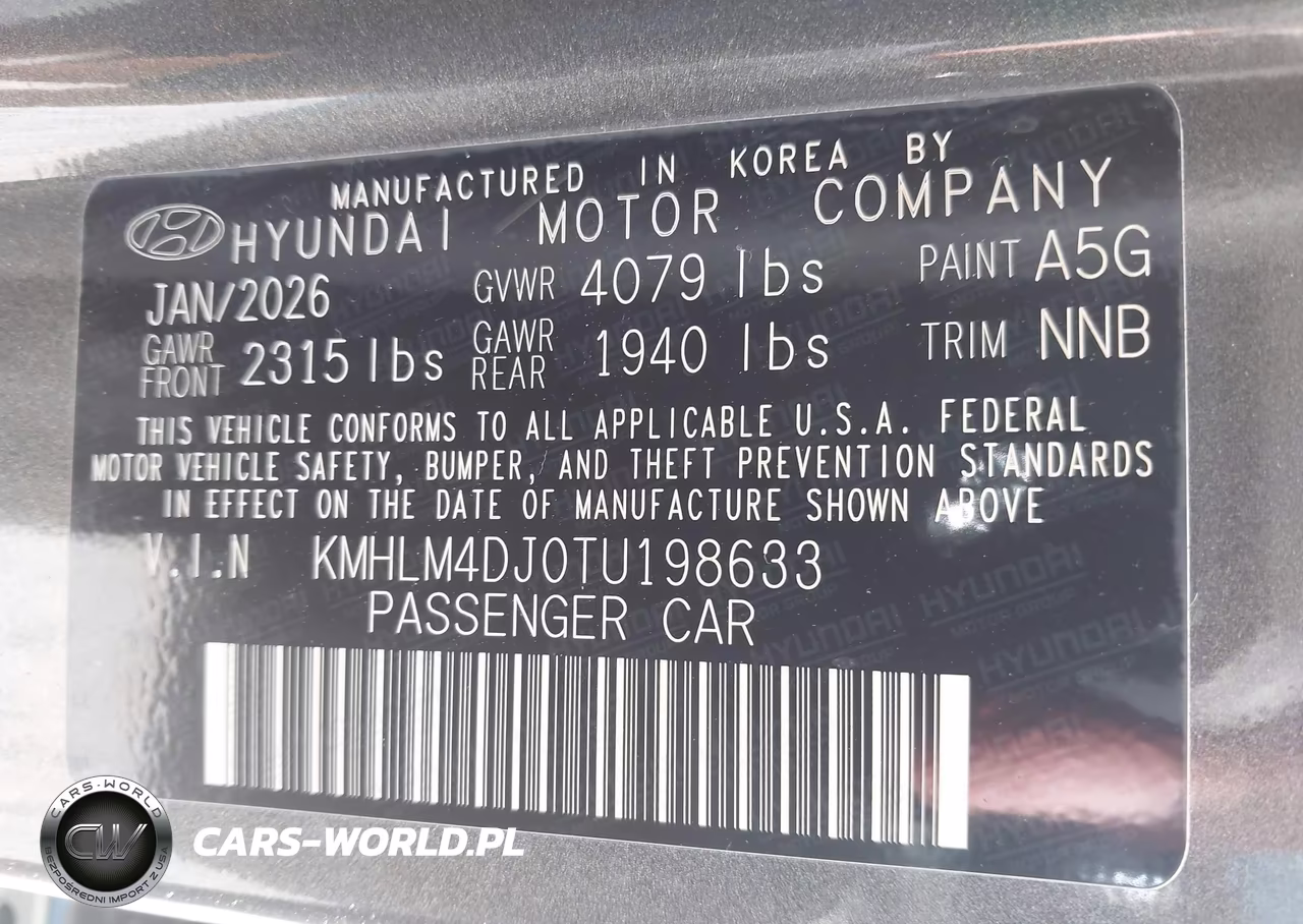 2026 Hyundai Elantra Hybrid Blue VIN:KMHLM4DJ0TU198633 - 9