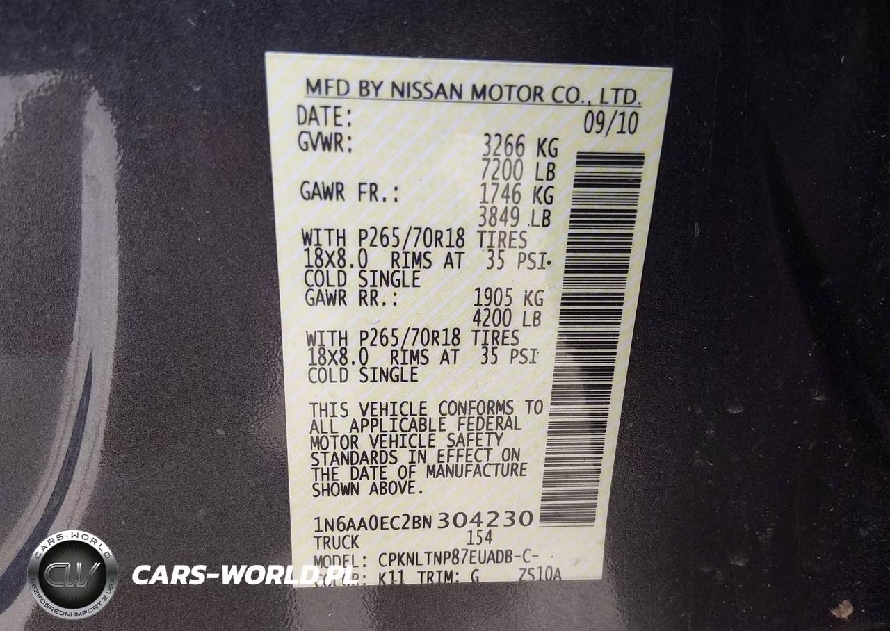2011 Nissan Titan Sv VIN:1N6AA0EC2BN304230 - 9
