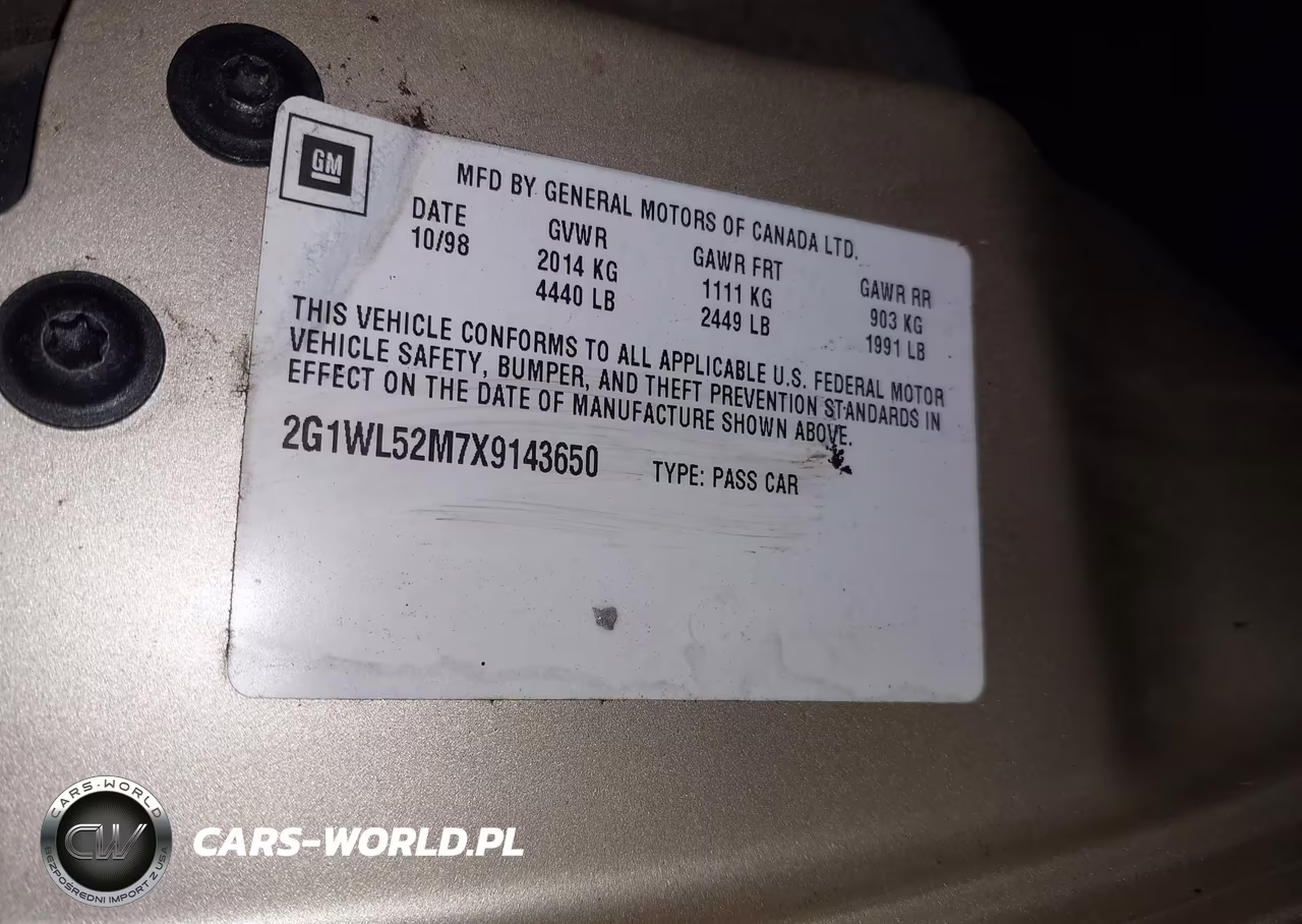 1999 Chevy Lumni VIN:2G1WL52M7X9143650 - 9