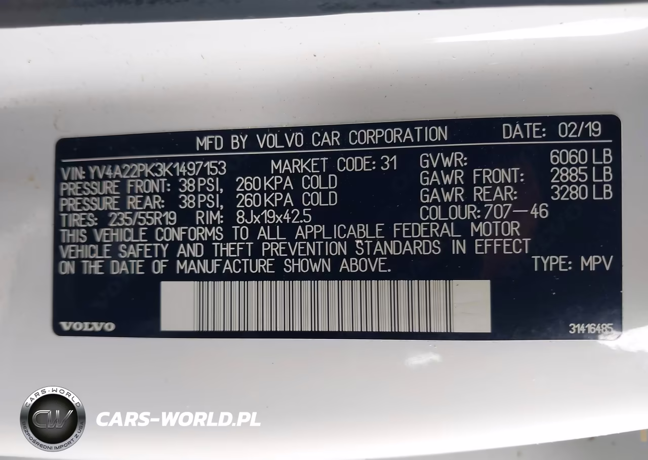 2019 Volvo Xc90 T6 Momentum VIN:YV4A22PK3K1497153 - 9