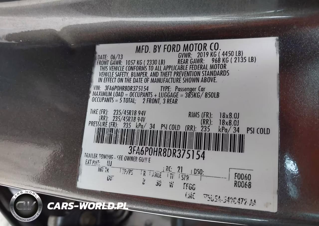 2013 Ford Fusion Se VIN:3FA6P0HR8DR375154 - 9