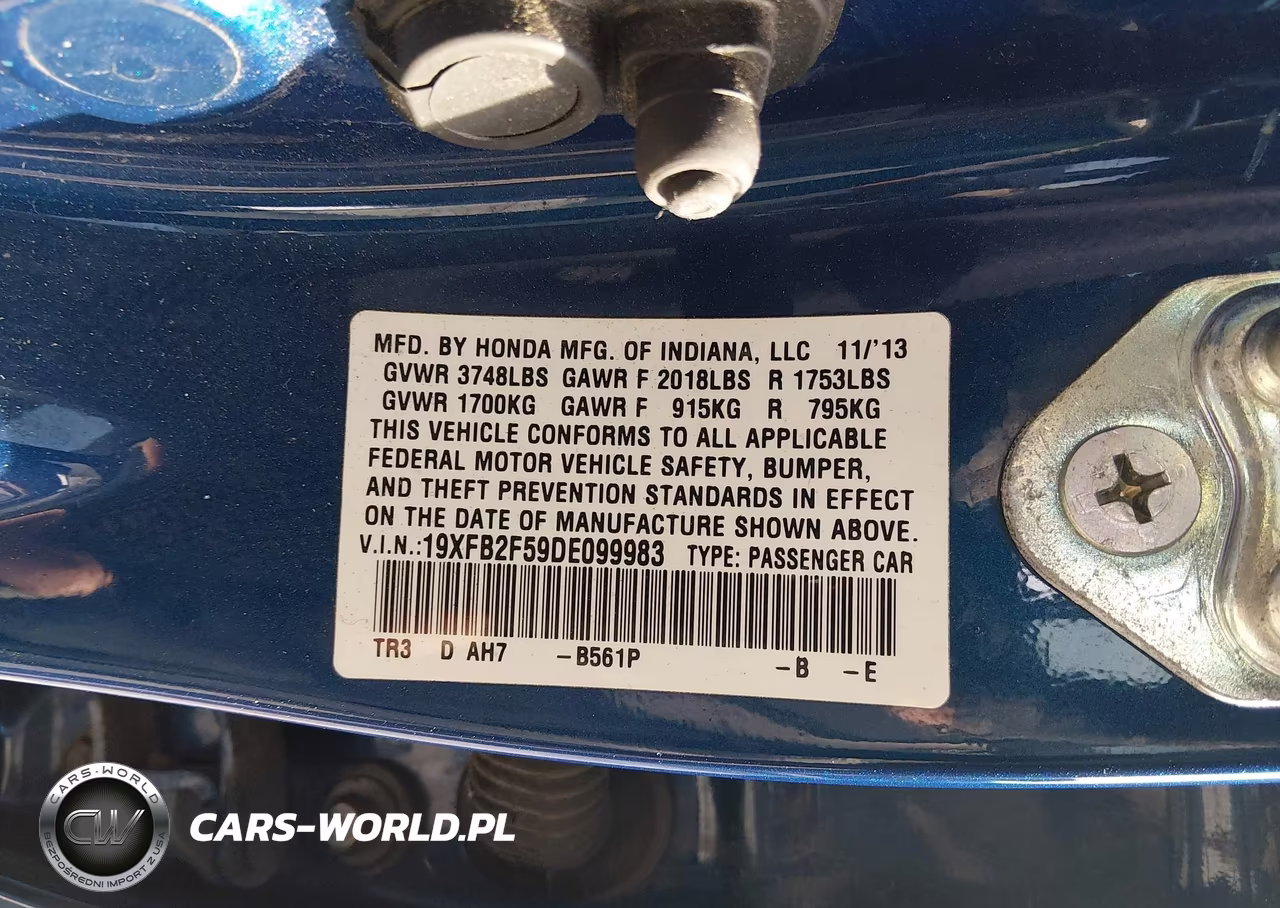 2013 Honda Civic Lx VIN:19XFB2F59DE099983 - 9