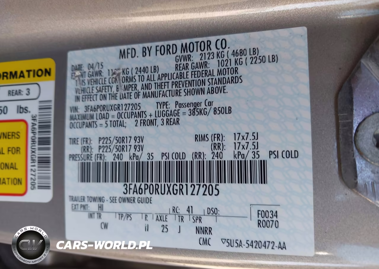 2016 Ford Fusion Hybrid Titanium VIN:3FA6P0RUXGR127205 - 9