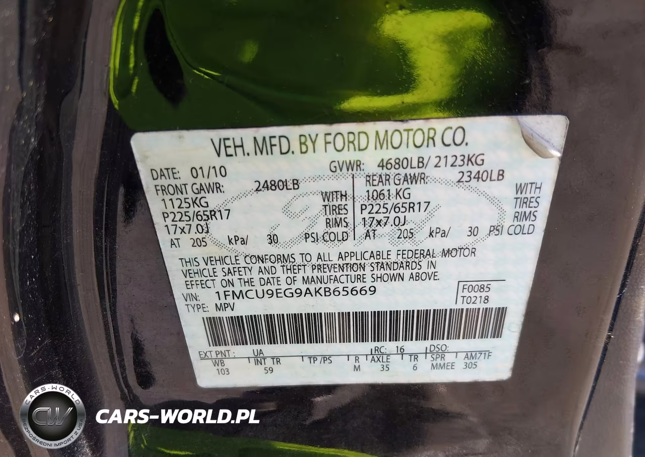 2010 Ford Escape Limited VIN:1FMCU9EG9AKB65669 - 9