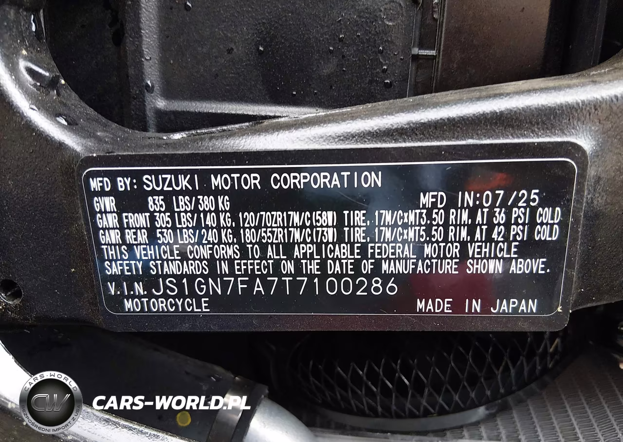 2026 Suzuki Gsx-R600 VIN:JS1GN7FA7T7100286 - 10