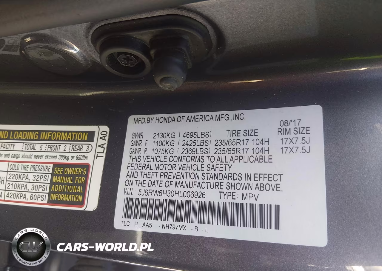2017 Honda Cr-V Lx VIN:5J6RW6H30HL006926 - 9