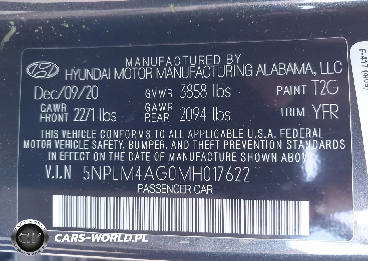 2021 Hyundai Elantra Sel VIN:5NPLM4AG0MH017622 - 9