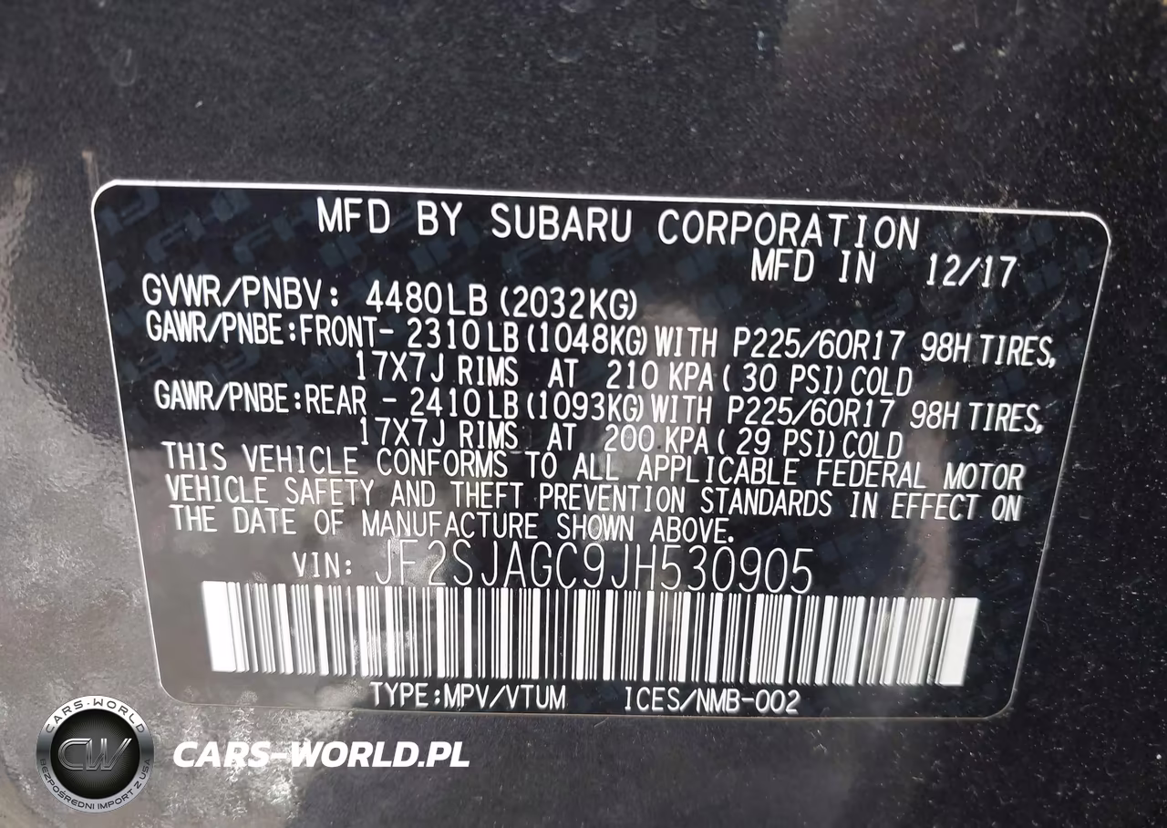 2018 Subaru Forester 2.5I Premium VIN:JF2SJAGC9JH530905 - 9