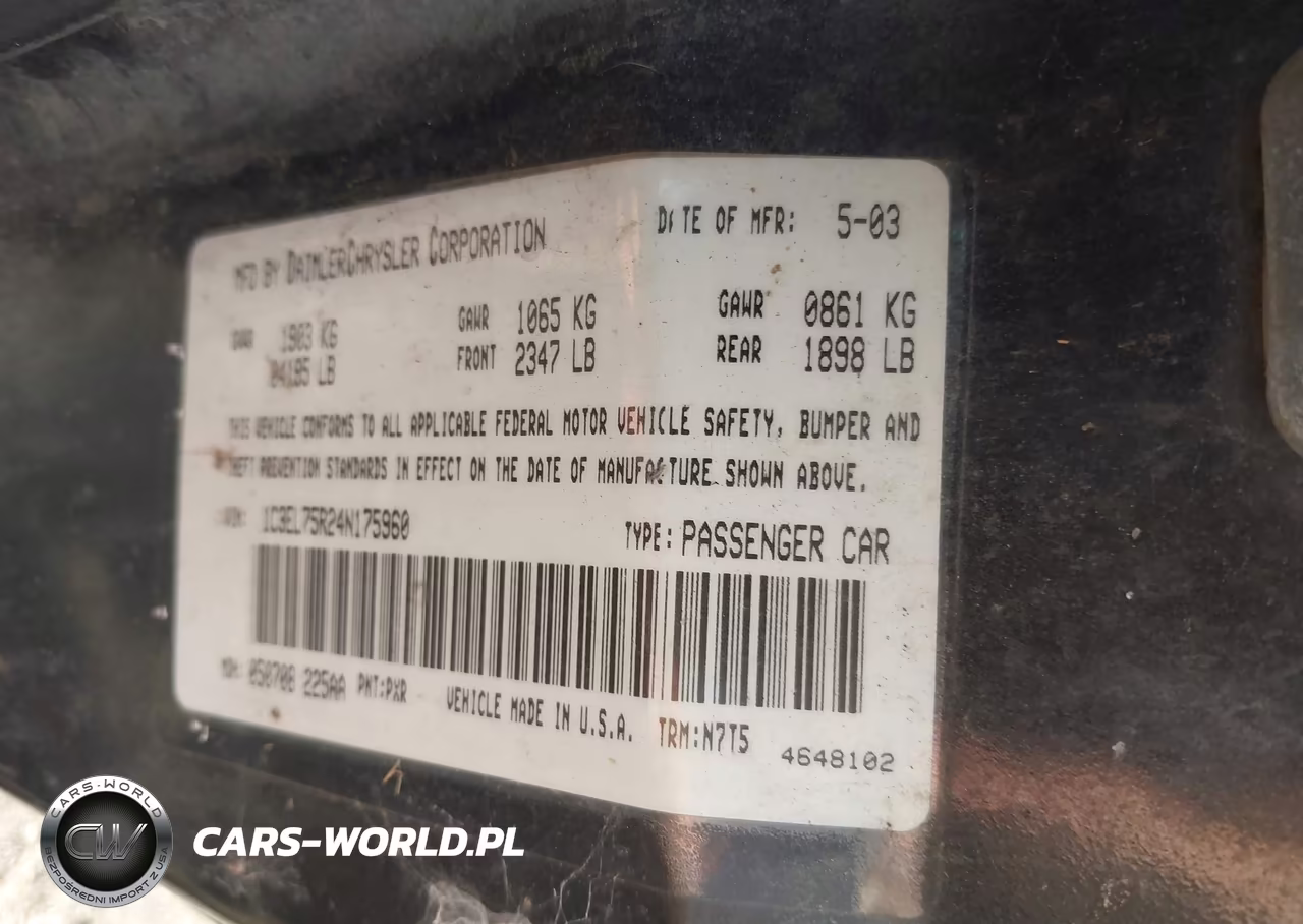 2004 Chrysler Sebring Gtc VIN:1C3EL75R24N175960 - 9