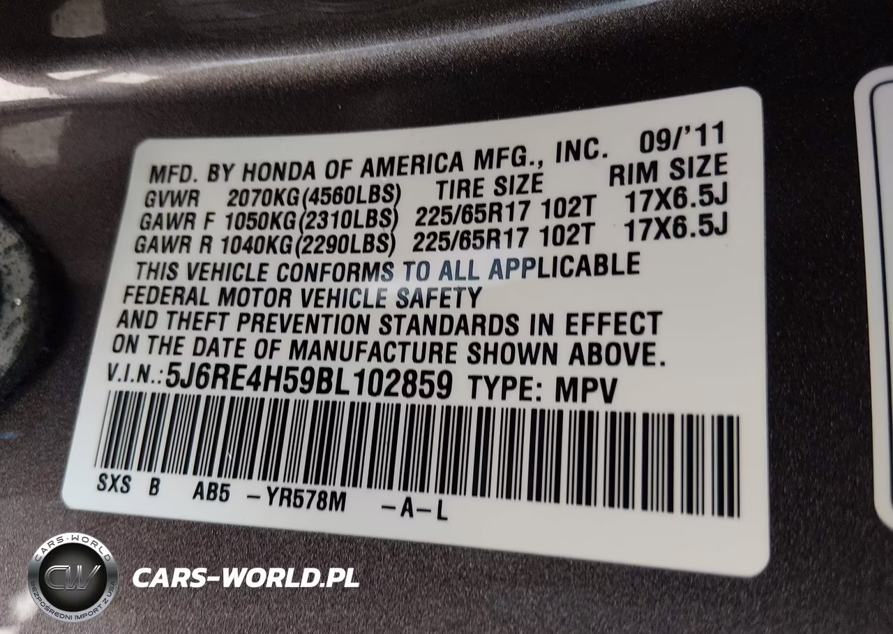 2011 Honda Cr-V Ex VIN:5J6RE4H59BL102859 - 9