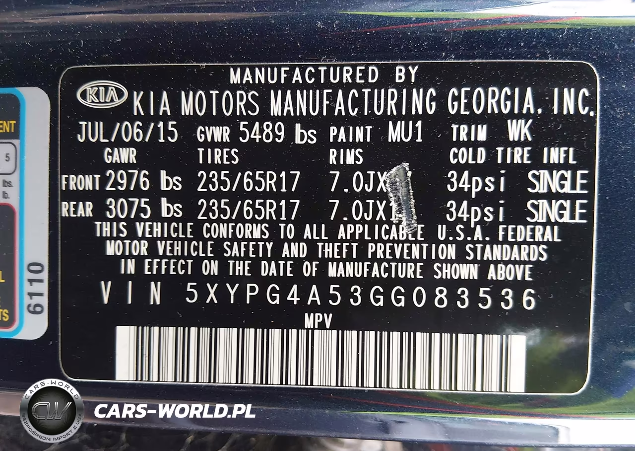 2016 Kia Sorento 3.3L Lx VIN:5XYPG4A53GG083536 - 9