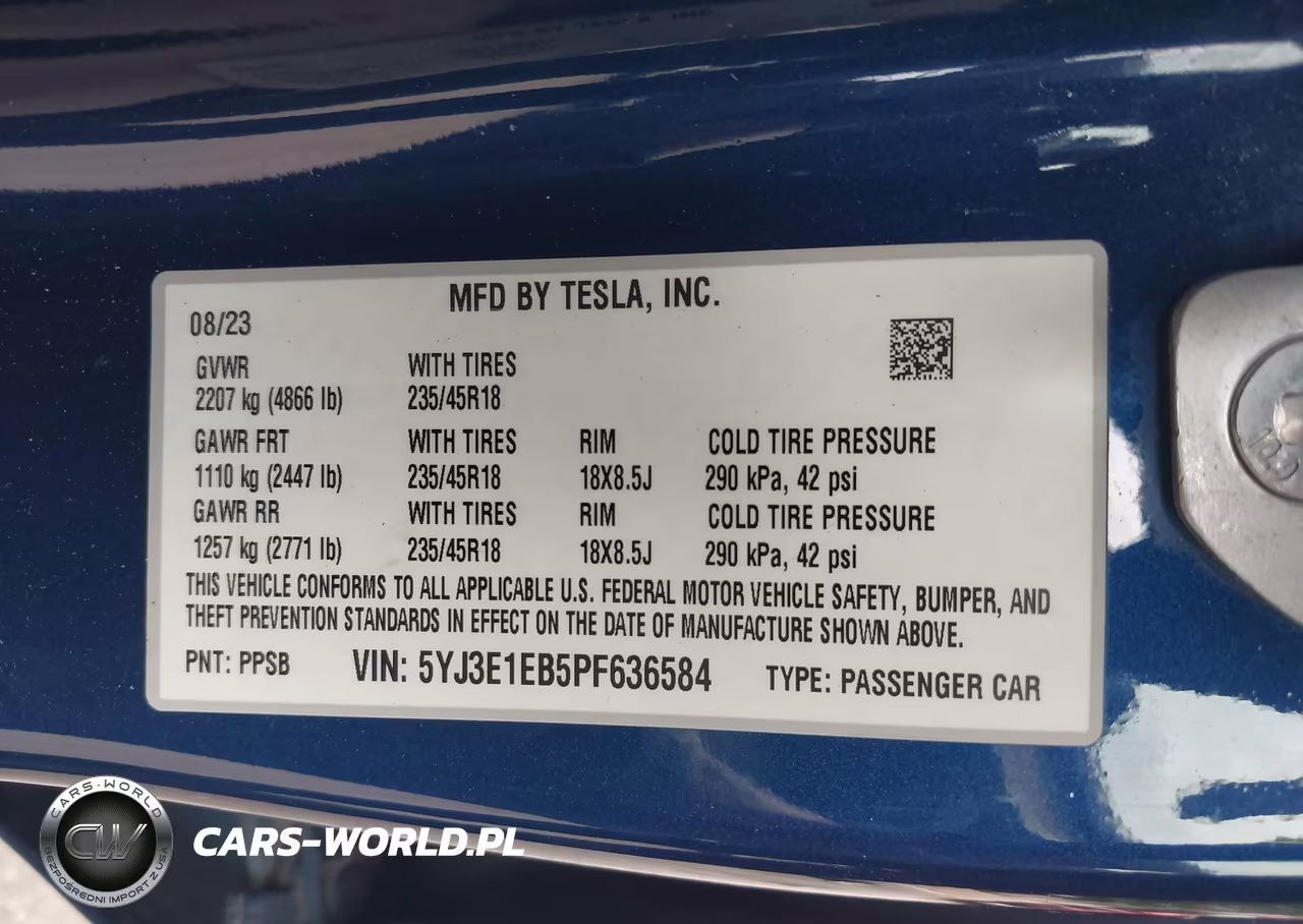 2023 Tesla Model 3 Long Range Dual Motor All-Wheel Drive VIN:5YJ3E1EB5PF636584 - 9