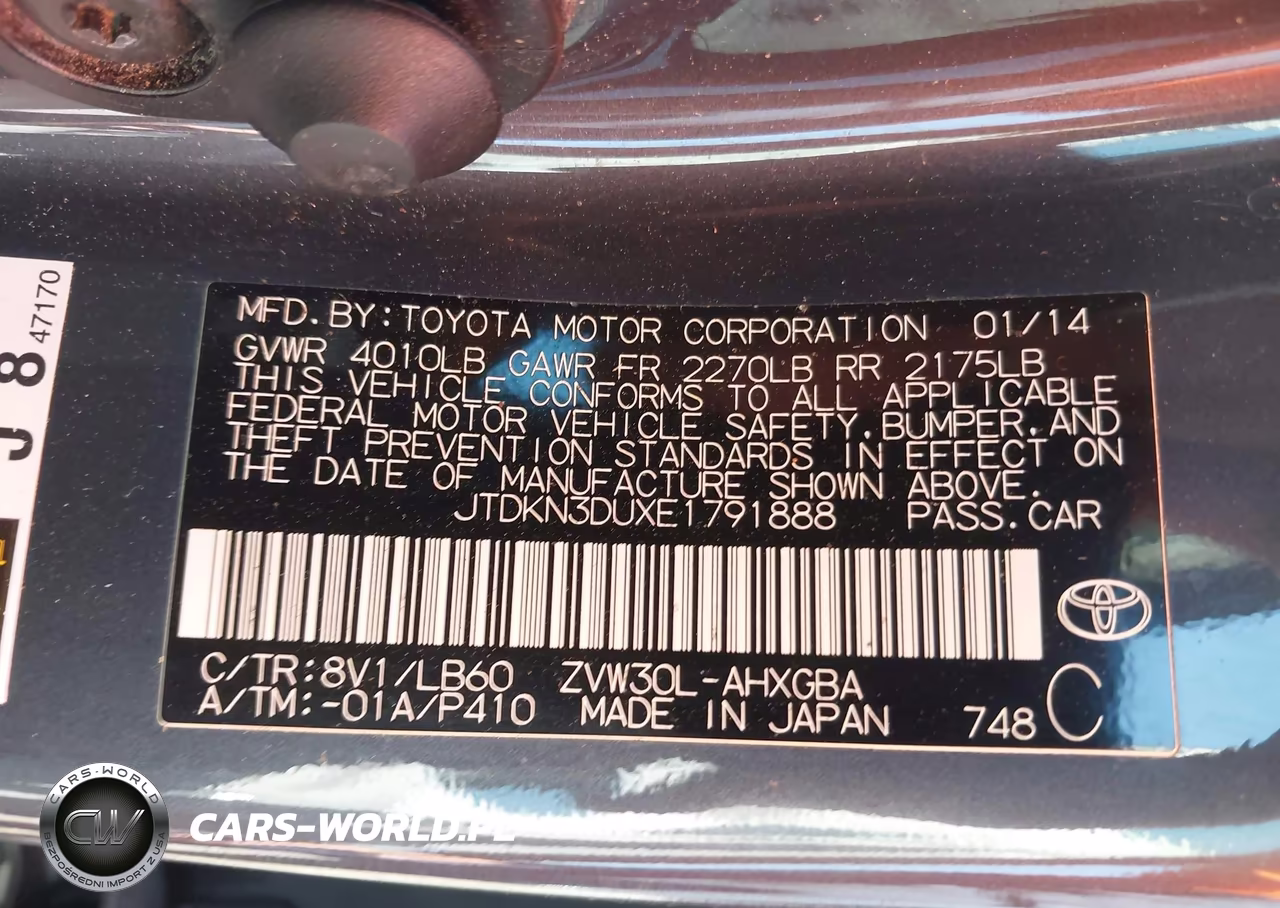 2014 Toyota Prius Four VIN:JTDKN3DUXE1791888 - 9