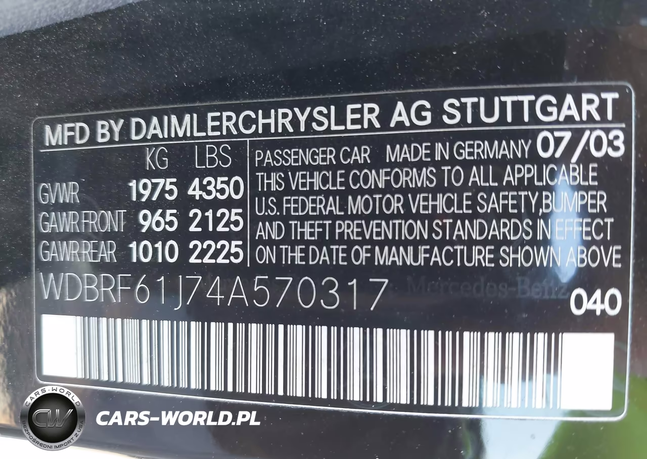 2004 Mercedes-Benz C 240 VIN:WDBRF61J74A570317 - 9