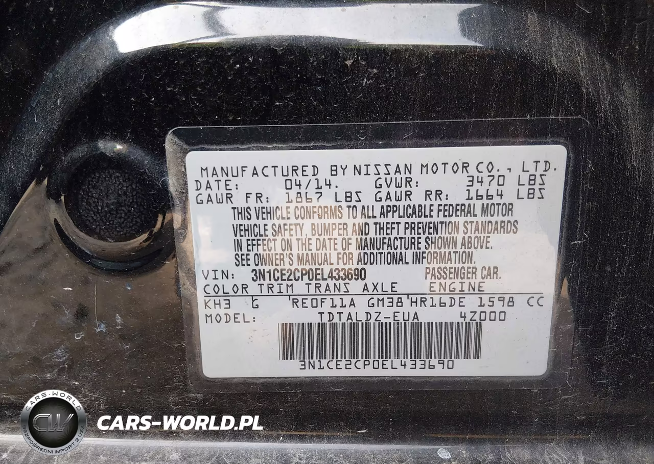 2014 Nissan Versa Note Sv VIN:3N1CE2CP0EL433690 - 9