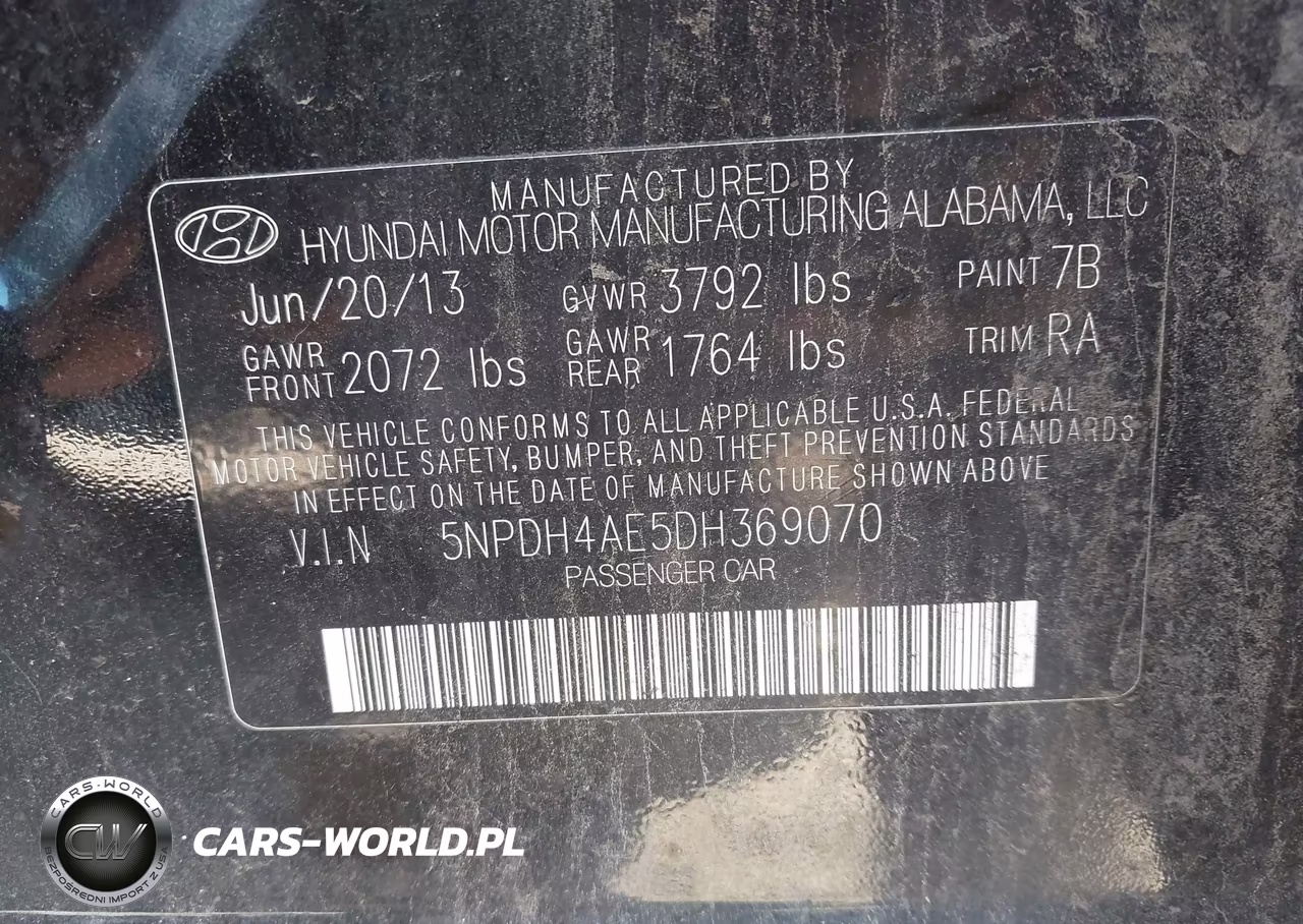 2013 Hyundai Elantra Limited VIN:5NPDH4AE5DH369070 - 9