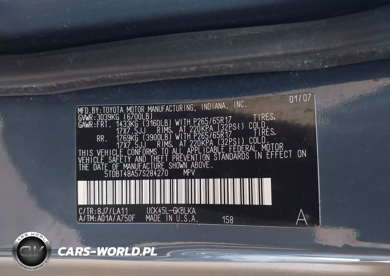 2007 Toyota Sequoia Limited V8 VIN:5TDBT48A57S284270 - 9
