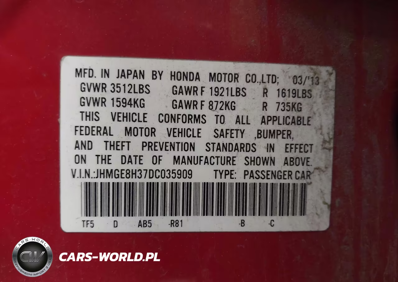 2013 Honda Fit VIN:JHMGE8H37DC035909 - 9