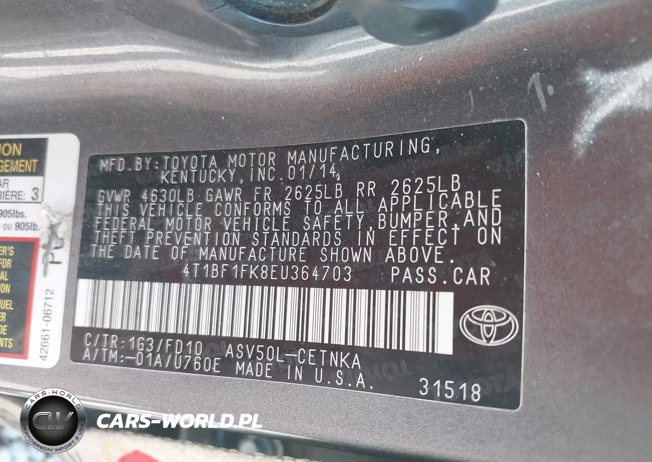 2014 Toyota Camry Le VIN:4T1BF1FK8EU364703 - 9