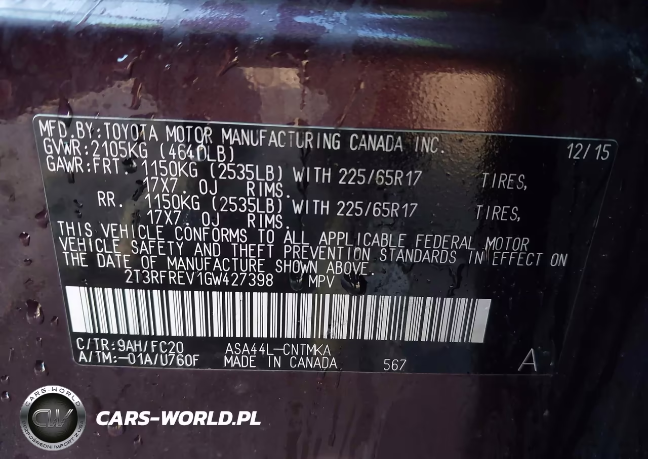2016 Toyota Rav4 Xle VIN:2T3RFREV1GW427398 - 9
