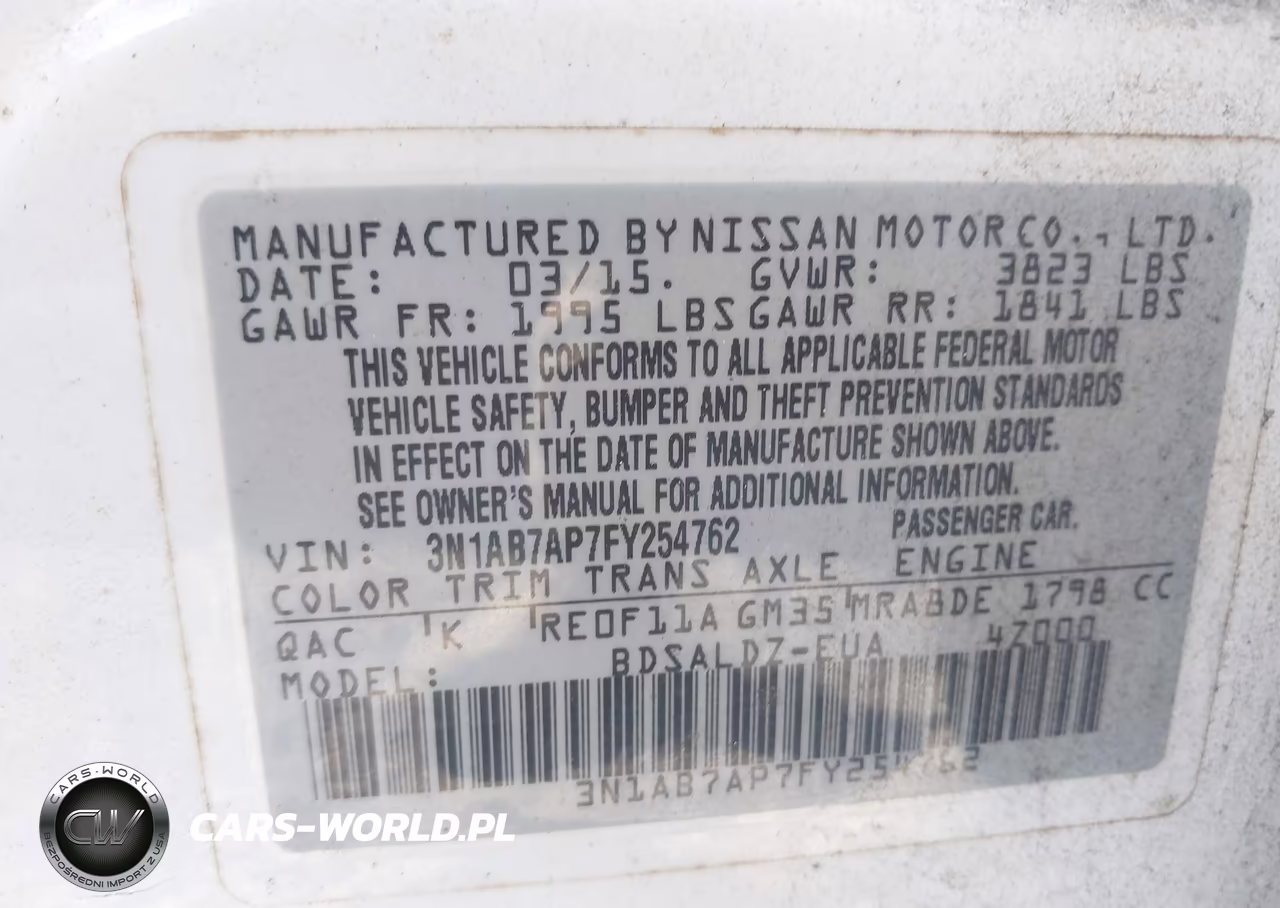 2015 Nissan Sentra Sv VIN:3N1AB7AP7FY254762 - 9