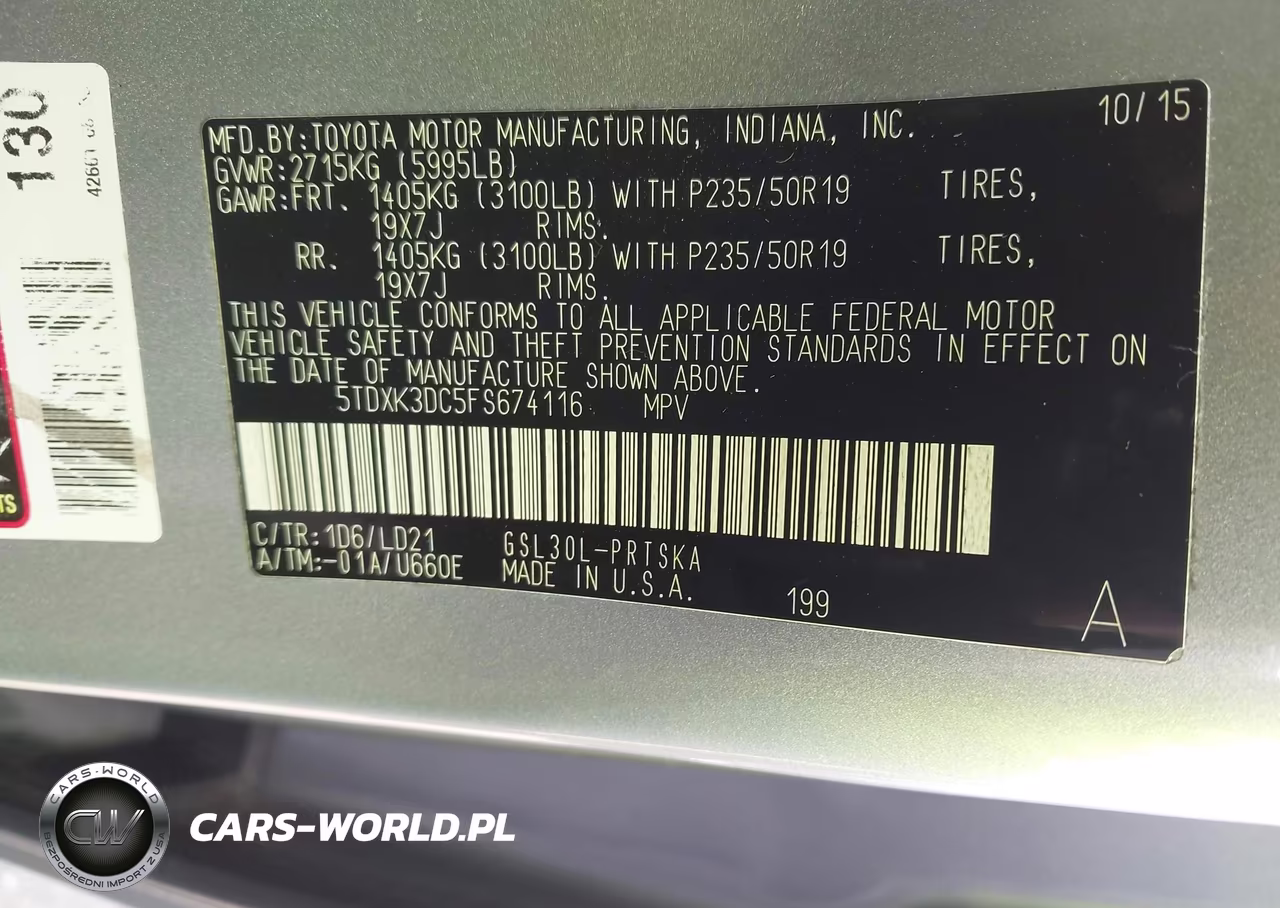 2015 Toyota Sienna Se 8 Passenger VIN:5TDXK3DC5FS674116 - 9