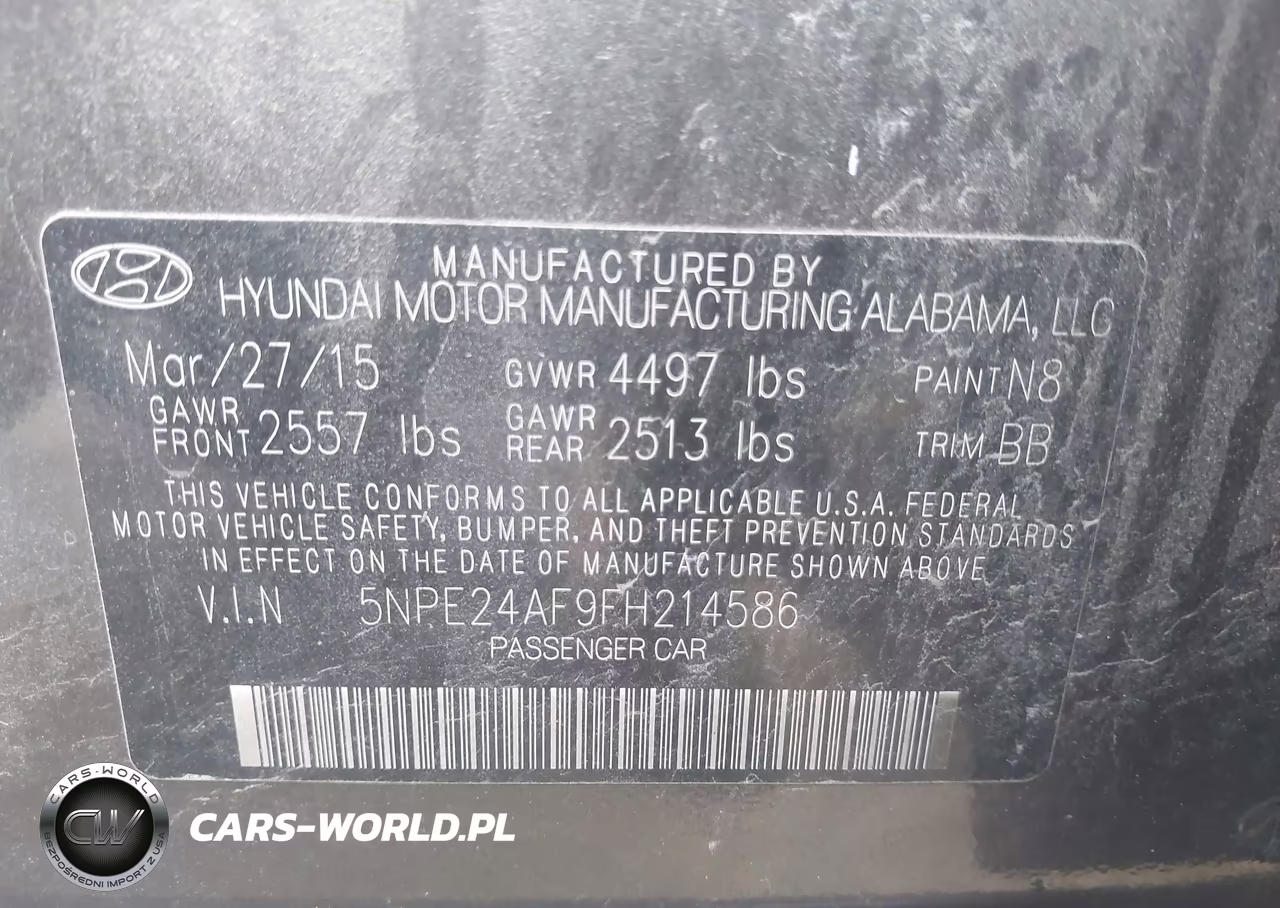 2015 Hyundai Sonata Se VIN:5NPE24AF9FH214586 - 9
