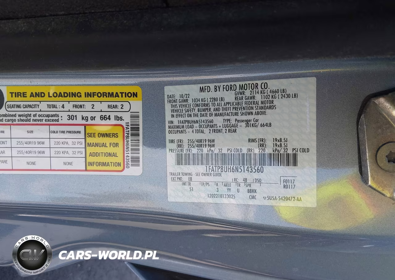 2022 Ford Mustang Ecoboost Premium VIN:1FATP8UH6N5143560 - 9