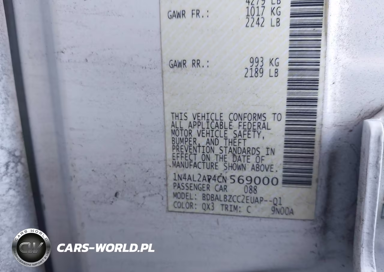 2012 Nissan Altima 2.5 S VIN:1N4AL2AP4CN569000 - 9