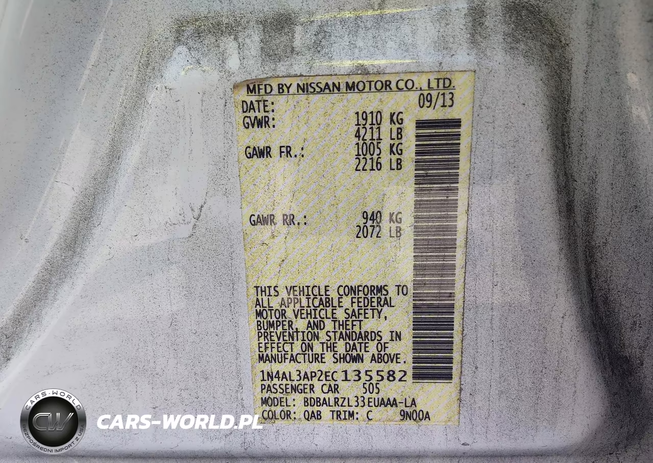 2014 Nissan Altima 2.5 S VIN:1N4AL3AP2EC135582 - 9