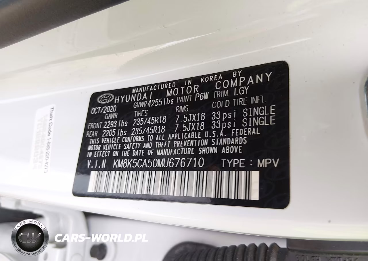 2021 Hyundai Kona Ultimate VIN:KM8K5CA50MU676710 - 9