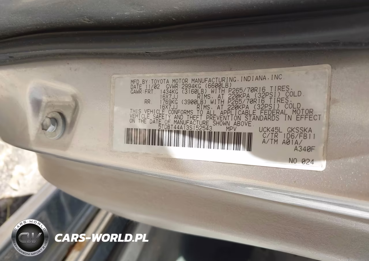 2003 Toyota Sequoia Sr5 V8 VIN:5TDBT44A13S152543 - 9