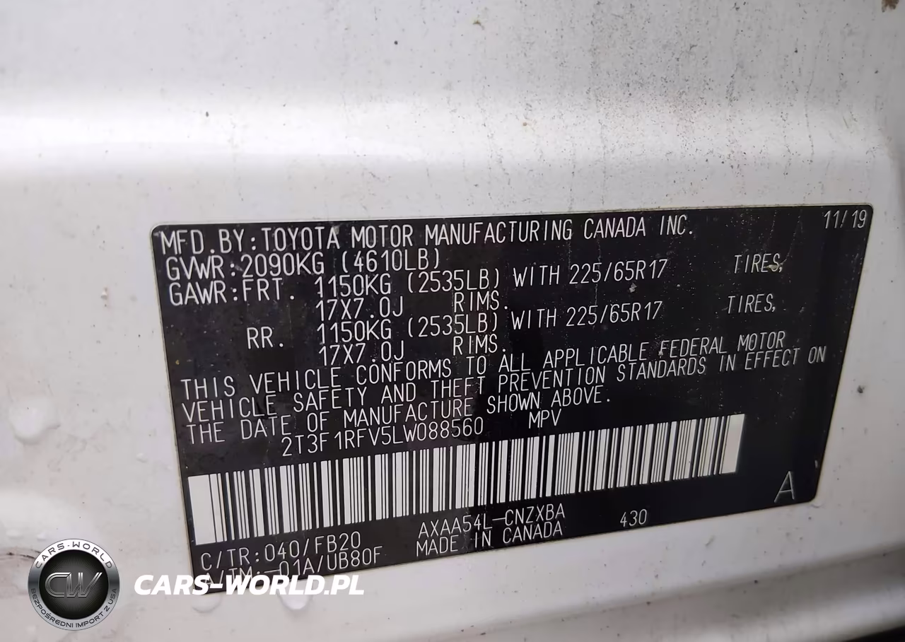 2020 Toyota Rav4 Le VIN:2T3F1RFV5LW088560 - 9