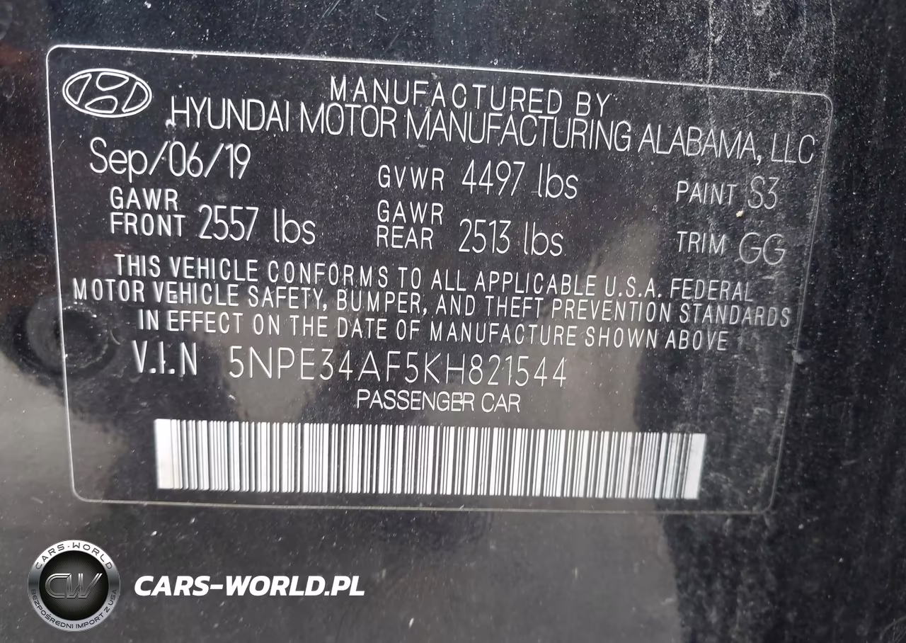 2019 Hyundai Sonata Sel VIN:5NPE34AF5KH821544 - 9