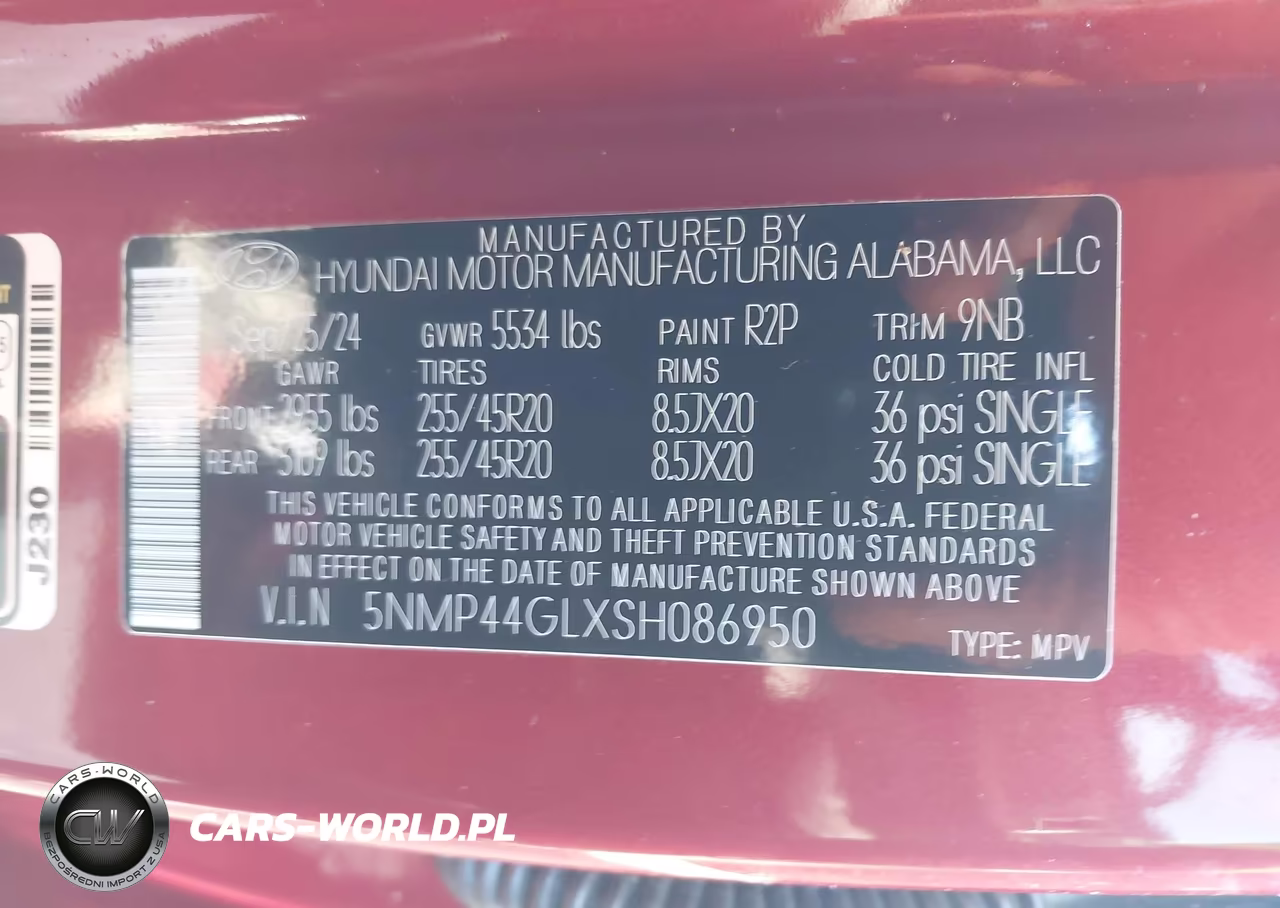 2025 Hyundai Santa Fe Limited VIN:5NMP44GLXSH086950 - 9
