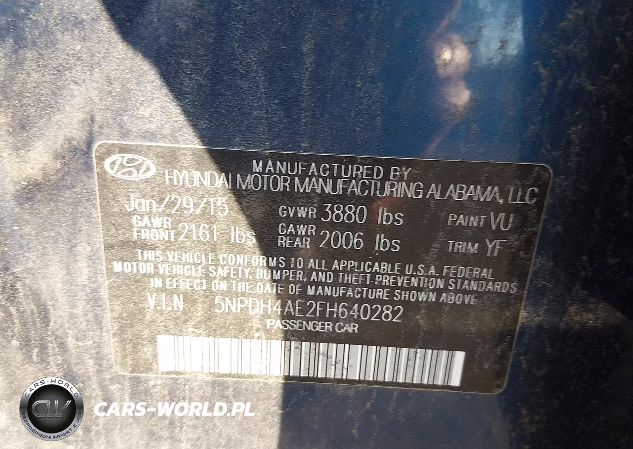 2015 Hyundai Elantra Limited VIN:5NPDH4AE2FH640282 - 9