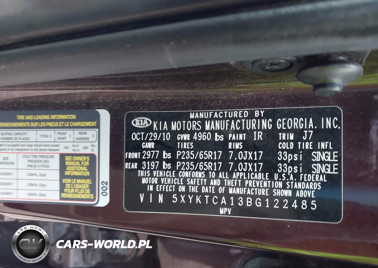 2011 Kia Sorento Lx VIN:5XYKTCA13BG122485 - 9