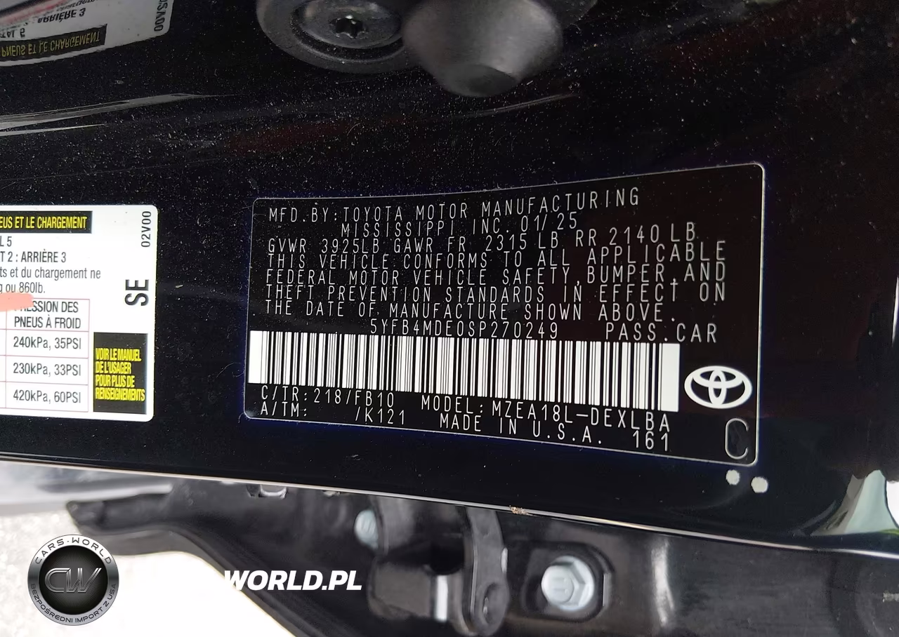 2025 Toyota Corolla Le VIN:5YFB4MDE0SP270249 - 9