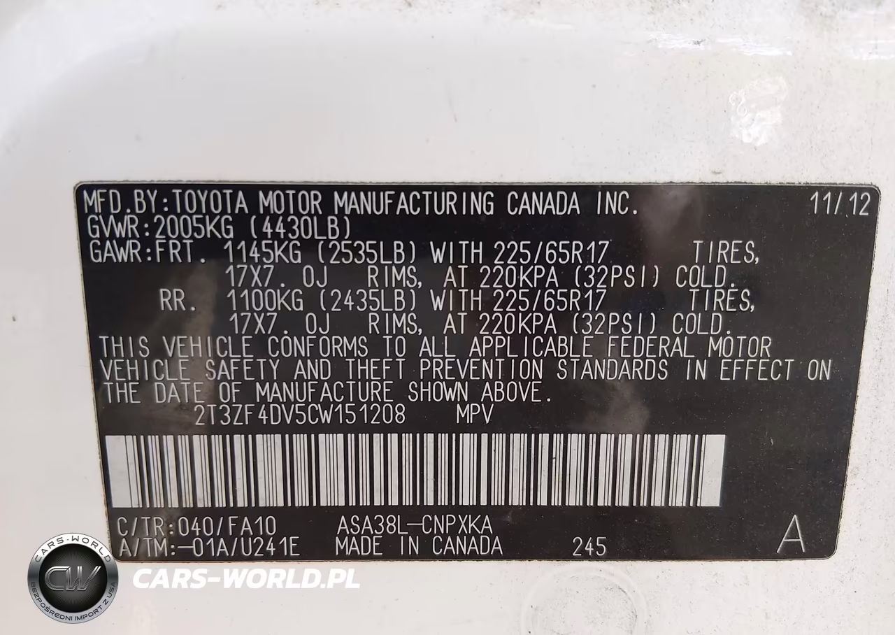 2012 Toyota Rav4 VIN:2T3ZF4DV5CW151208 - 9